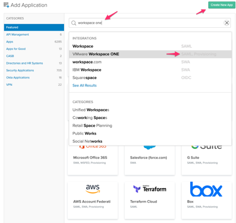 Configure Workspace ONE Access for the Okta SCIM Integration